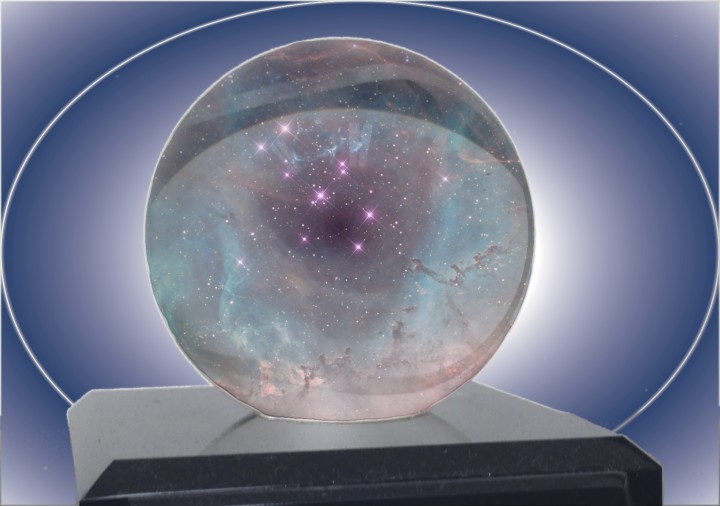 crystal ball containing stars